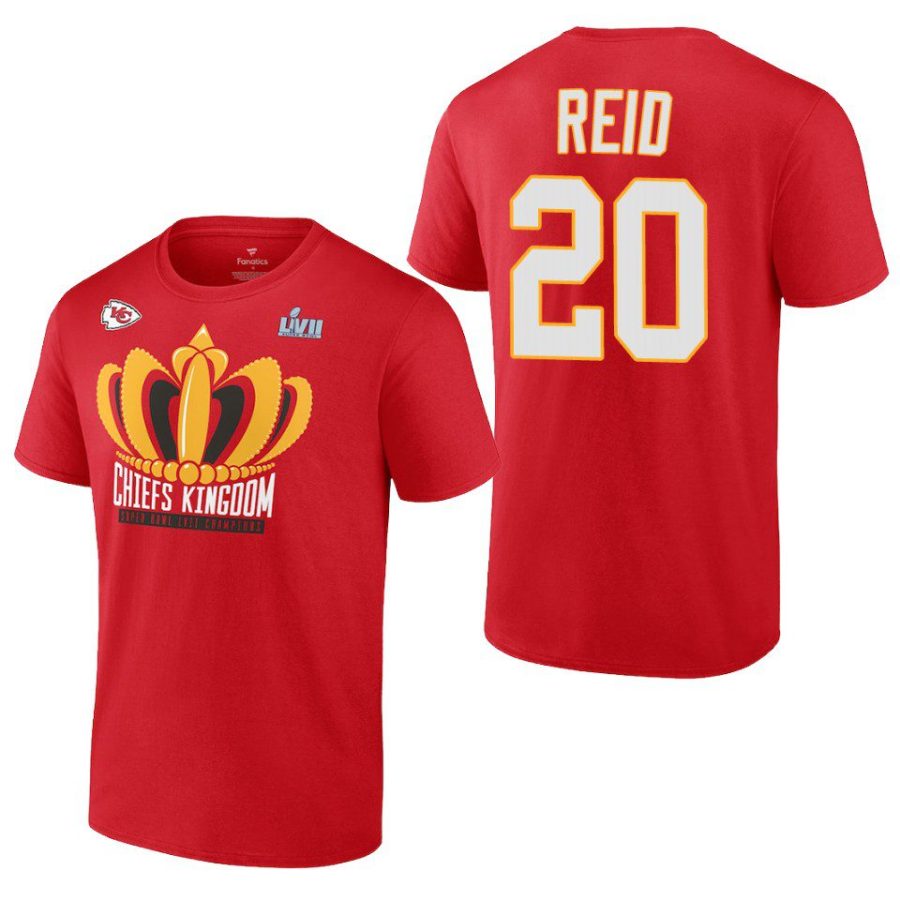 chiefs justin reid red super bowl lvii champions last standing t shirt