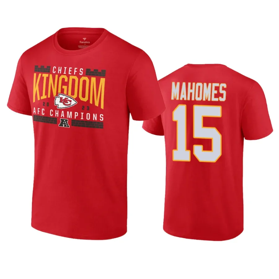 chiefs patrick mahomes ii red 2023 afc champions hometown t shirt