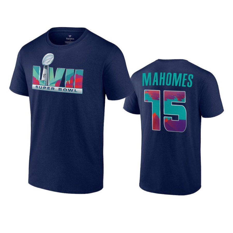 chiefs patrick mahomes navy super bowl lvii t shirt