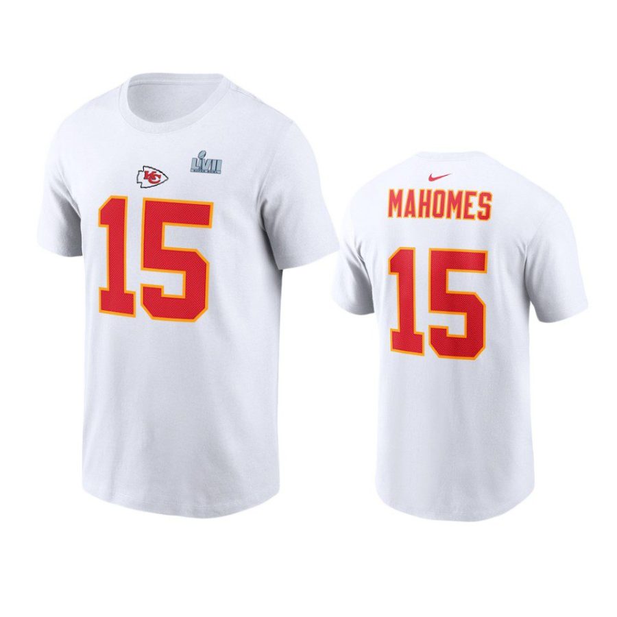 chiefs patrick mahomes white super bowl lvii t shirt