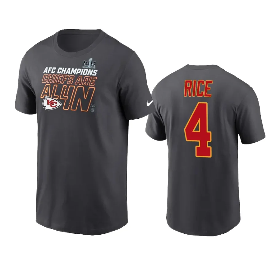 chiefs rashee rice anthracite super bowl lviii locker room t shirt