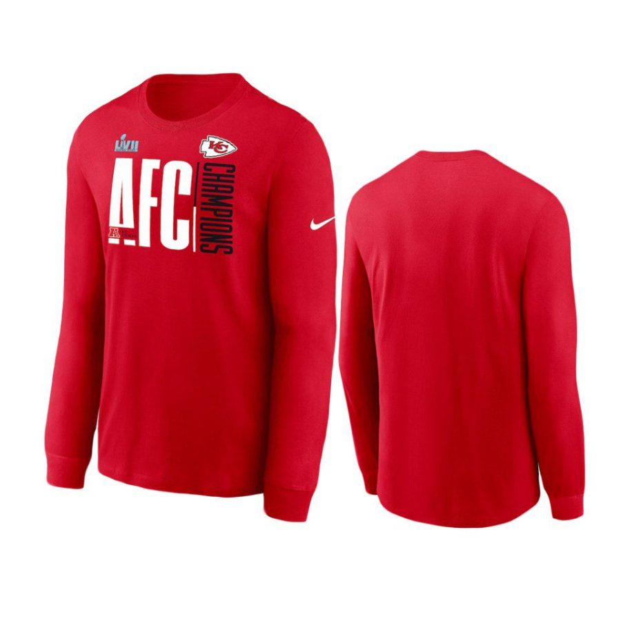 chiefs red 2022 afc champions iconic long sleeve t shirt