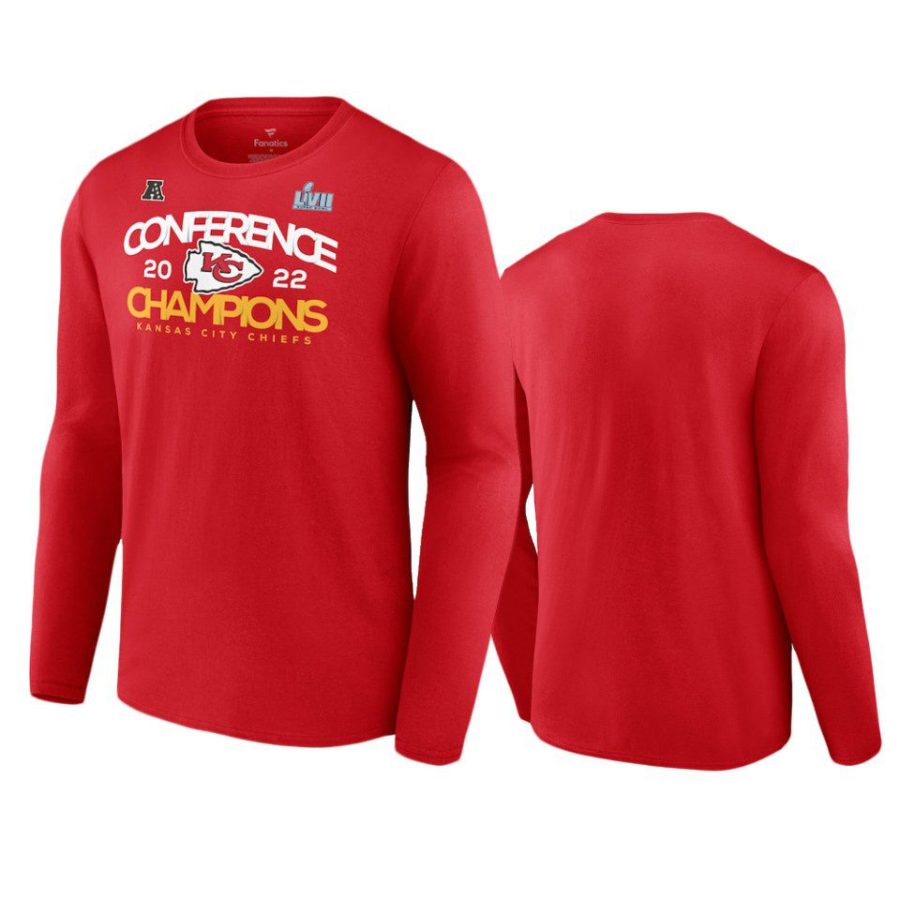 chiefs red 2022 afc champions shadow cast long sleeve t shirt