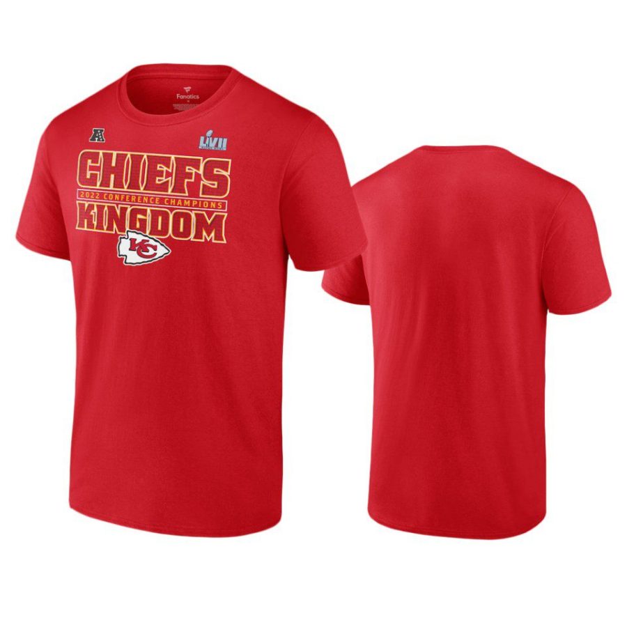 chiefs red 2022 afc champions team slogan t shirt