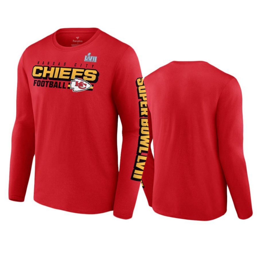 chiefs red super bowl lvii star trail long sleeve t shirt