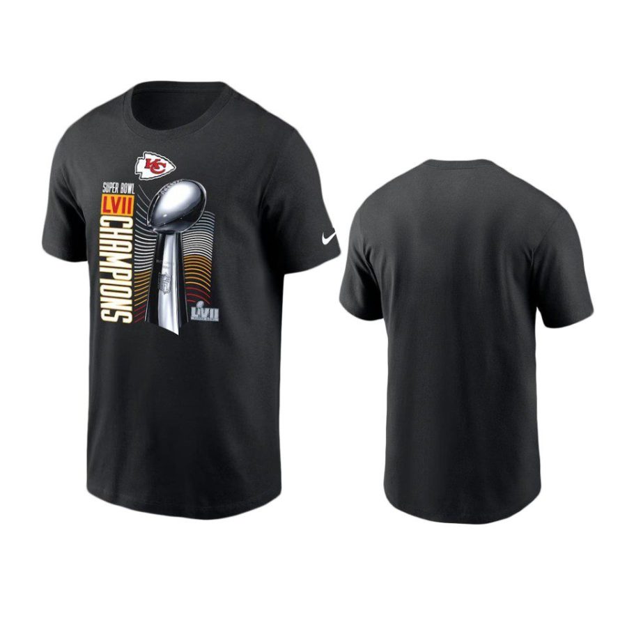 chiefs super bowl lvii champions black lombardi trophy t shirt