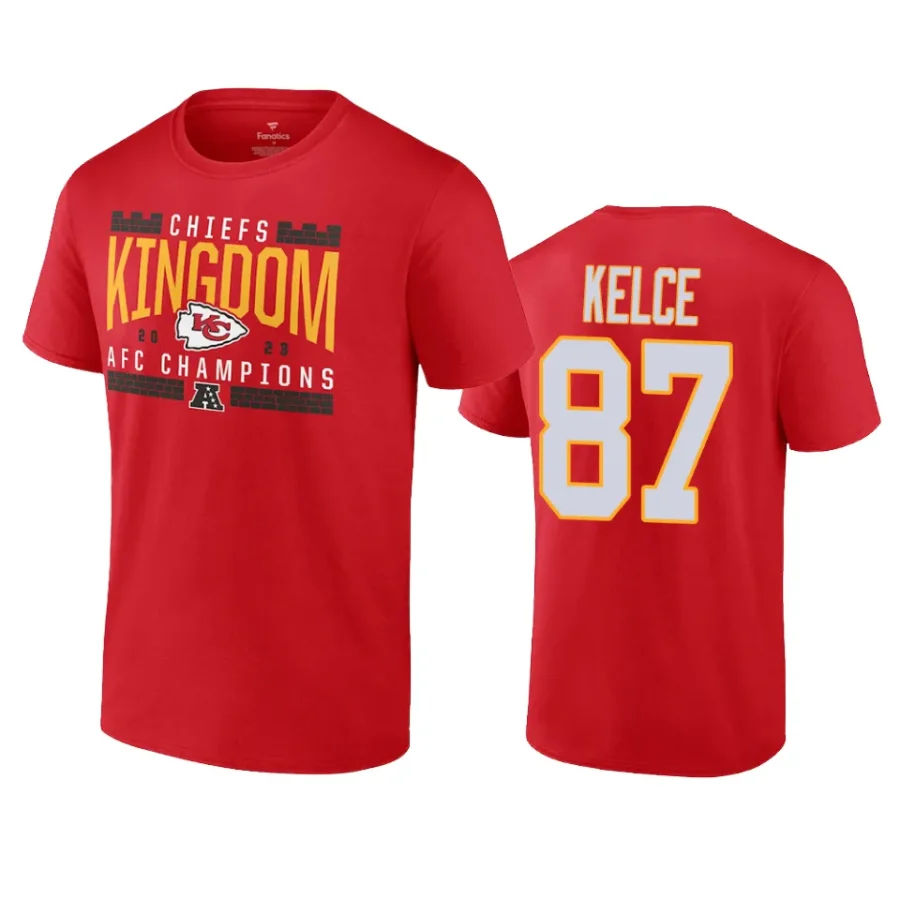 chiefs travis kelce red 2023 afc champions hometown t shirt