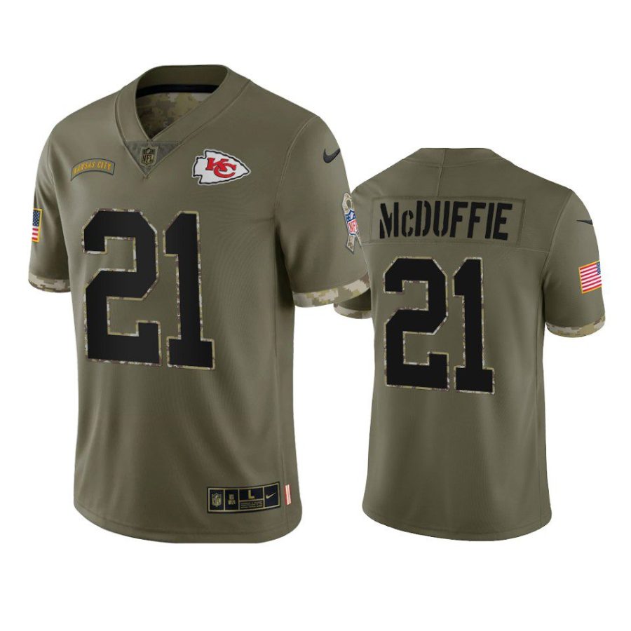 chiefs trent mcduffie 2022 salute to service olive jersey