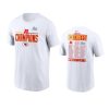 chiefs white 2022 afc champions roster t shirt