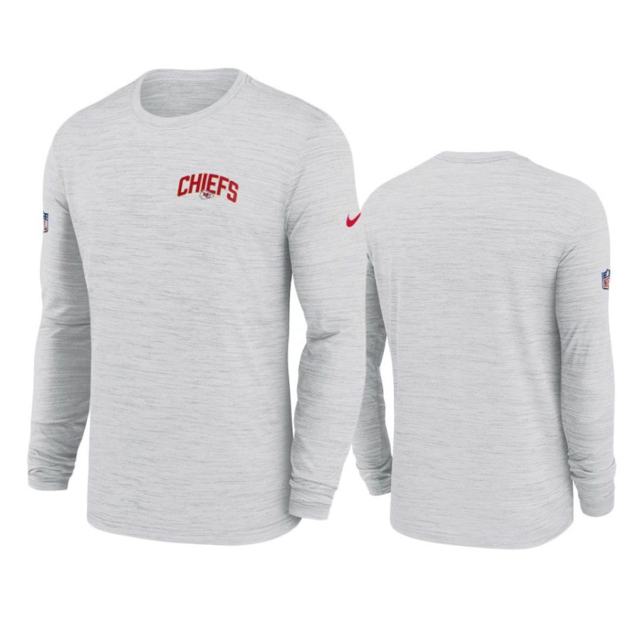 chiefs white velocity athletic stack long sleeve t shirt