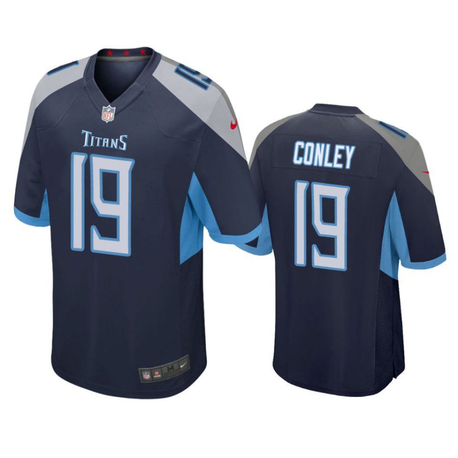 chris conley titans navy game jersey