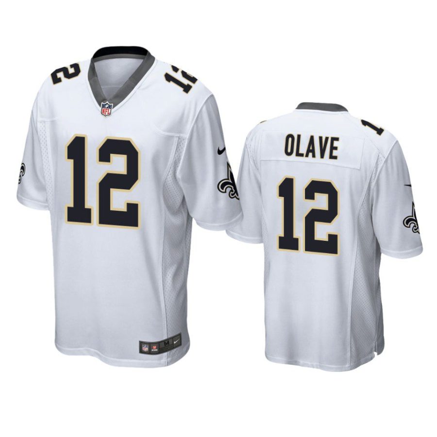 chris olave saints white game jersey