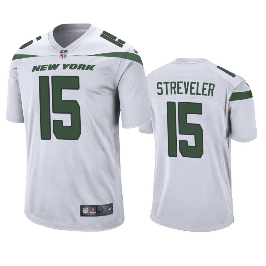 chris streveler jets white game jersey