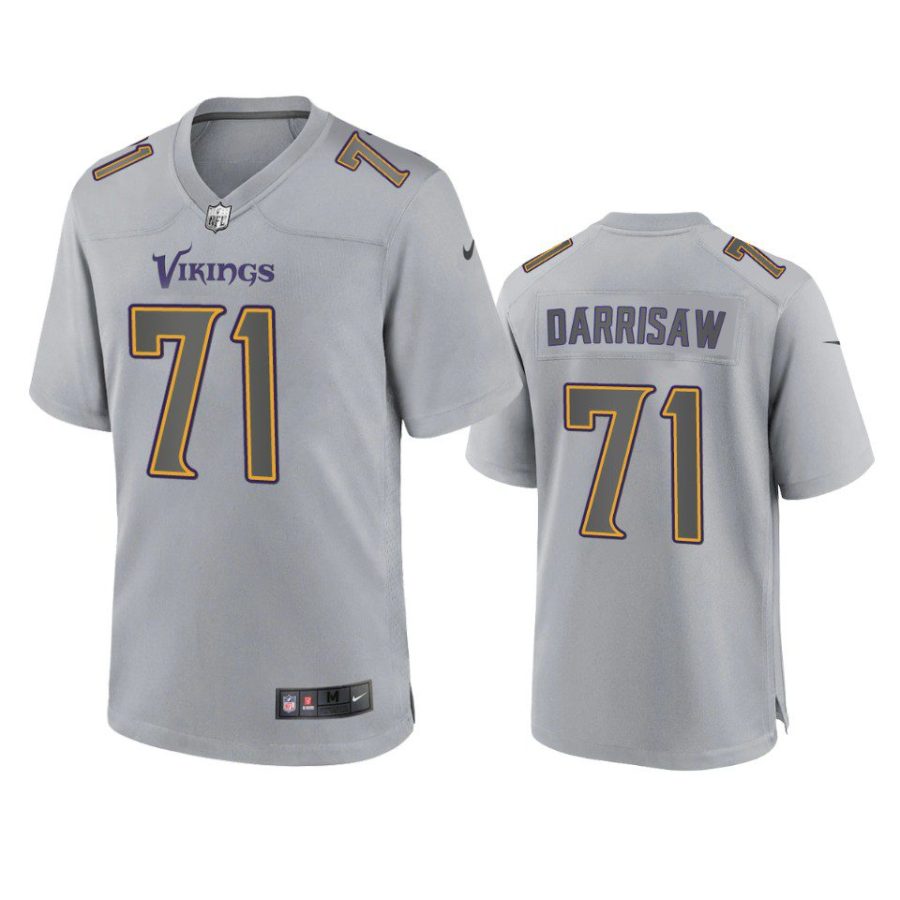 christian darrisaw vikings atmosphere fashion game gray jersey