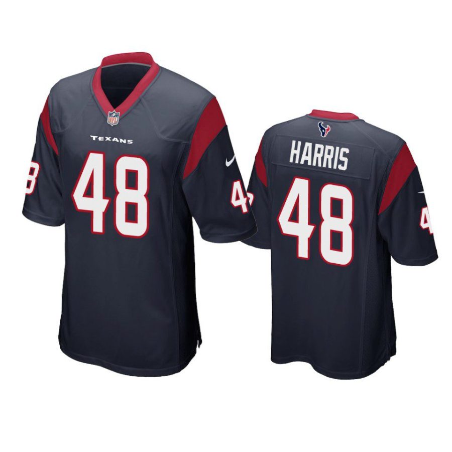 christian harris texans game navy jersey