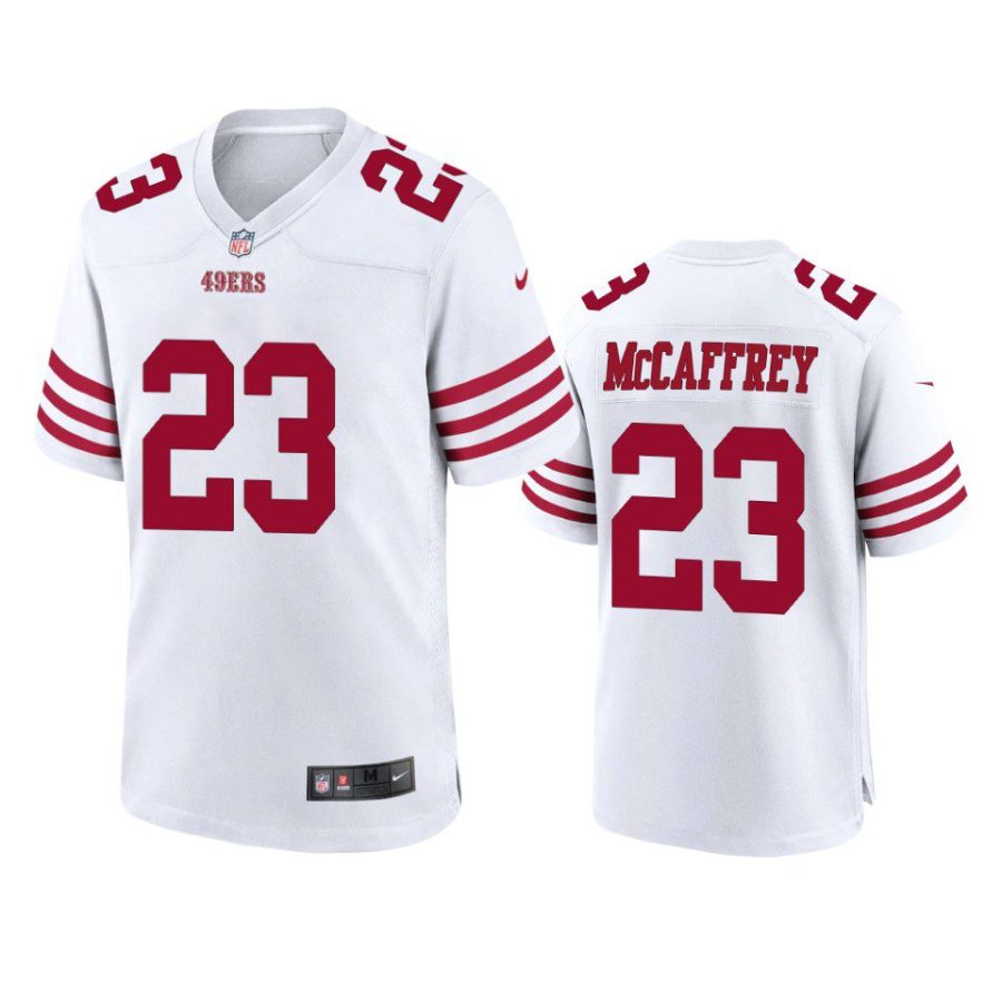 christian mccaffrey 49ers white game jersey