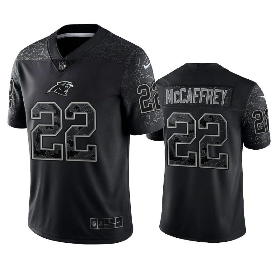 christian mccaffrey panthers reflective limited black jersey