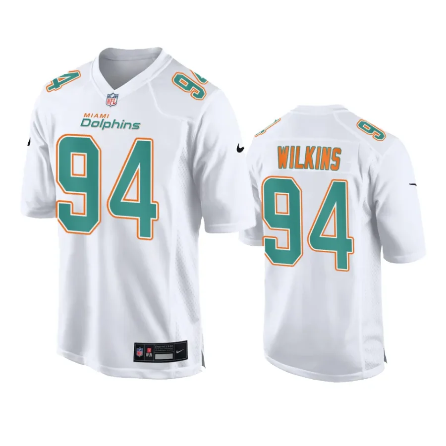 christian wilkins dolphins fashion game white jersey