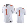clemson tigers 1 white game jersey