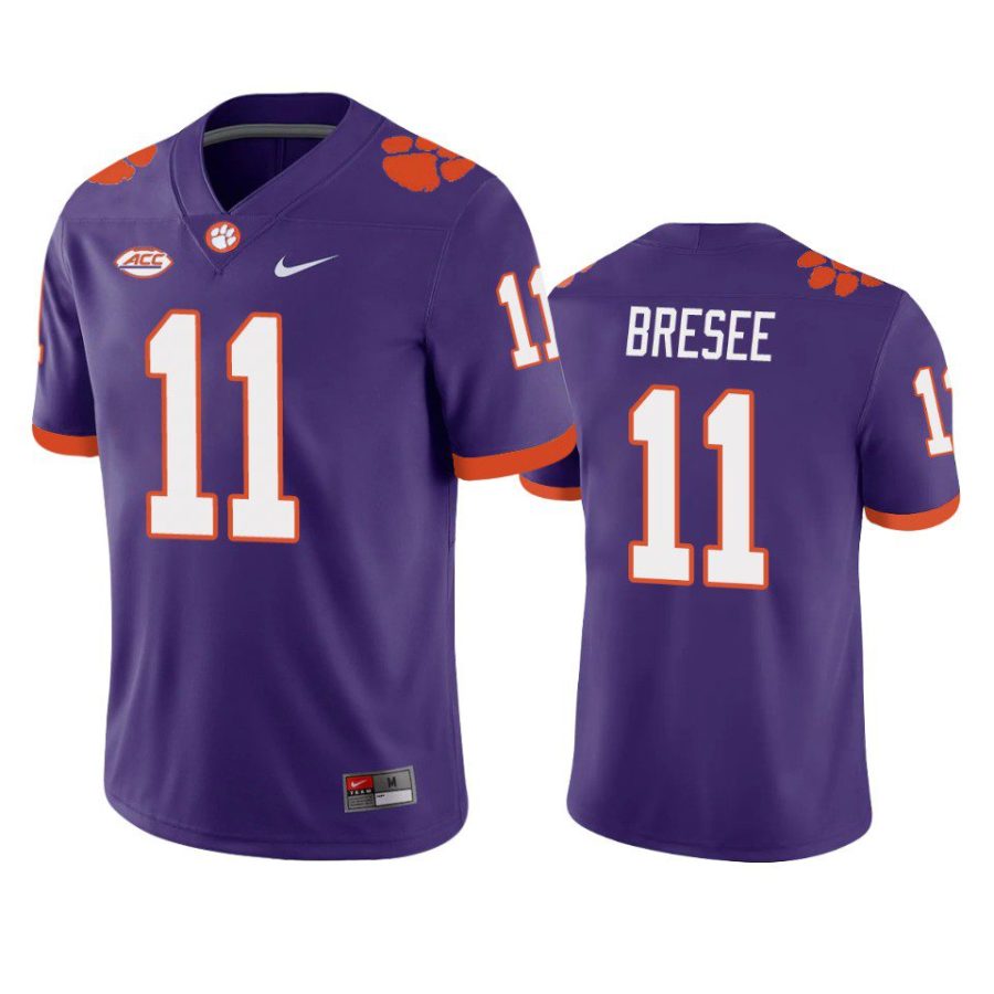 clemson tigers bryan bresee purple game jersey