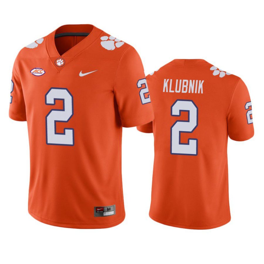 clemson tigers cade klubnik orange game jersey