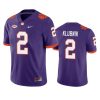 clemson tigers cade klubnik purple game jersey