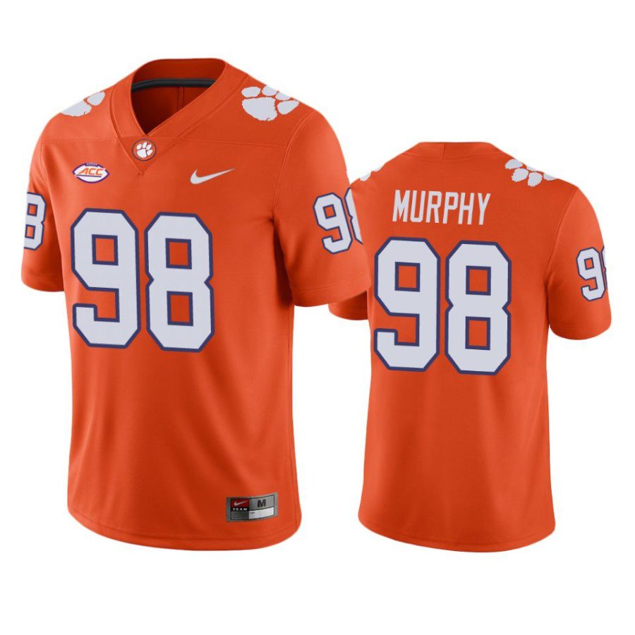 clemson tigers myles murphy orange game jersey