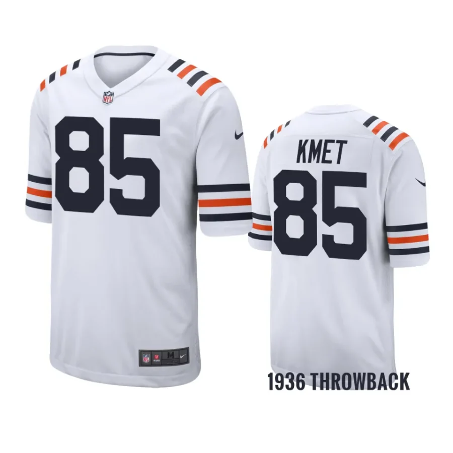 cole kmet bears white 1936 throwback jersey