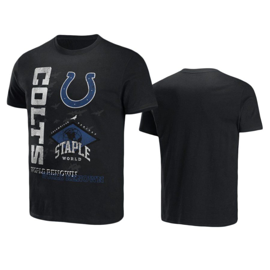 colts black staple world renowned t shirt