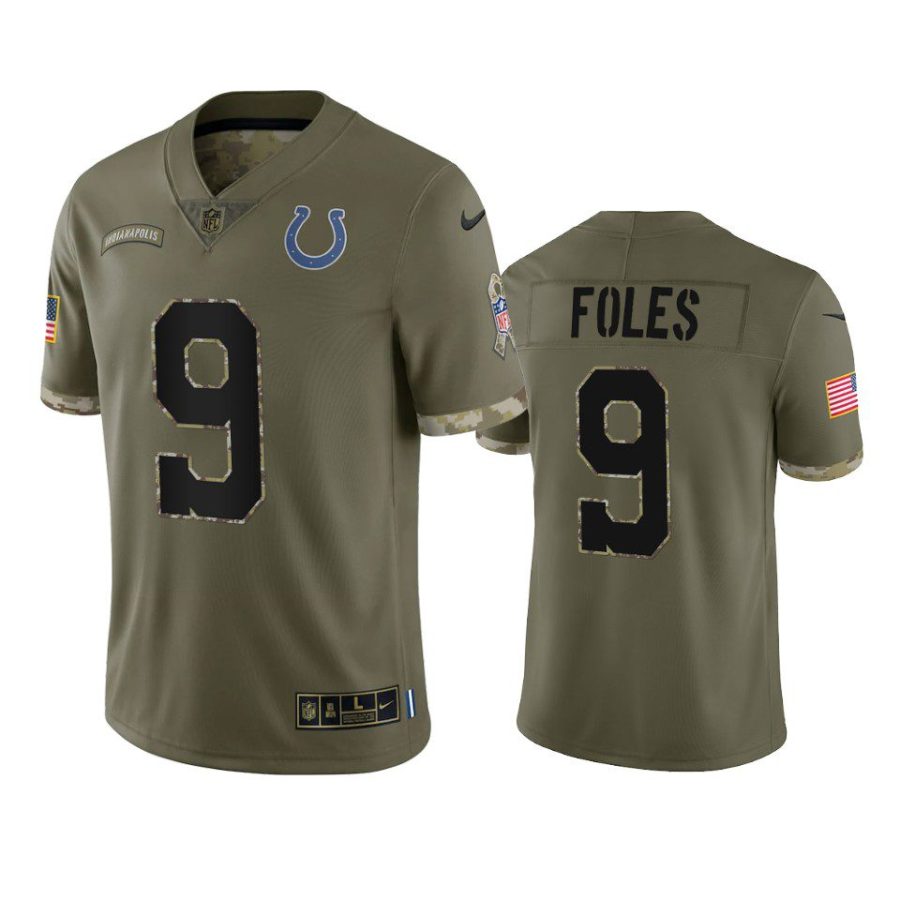 colts nick foles olive limited 2022 salute to service jersey