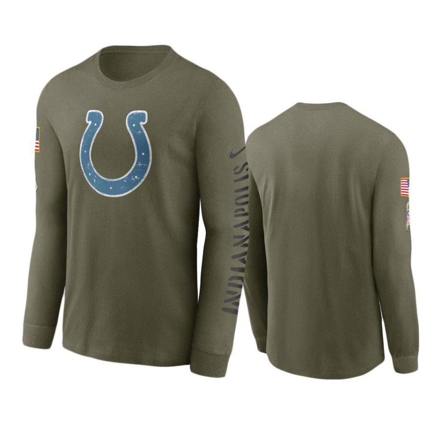 colts olive 2022 salute to service long sleeve t shirt