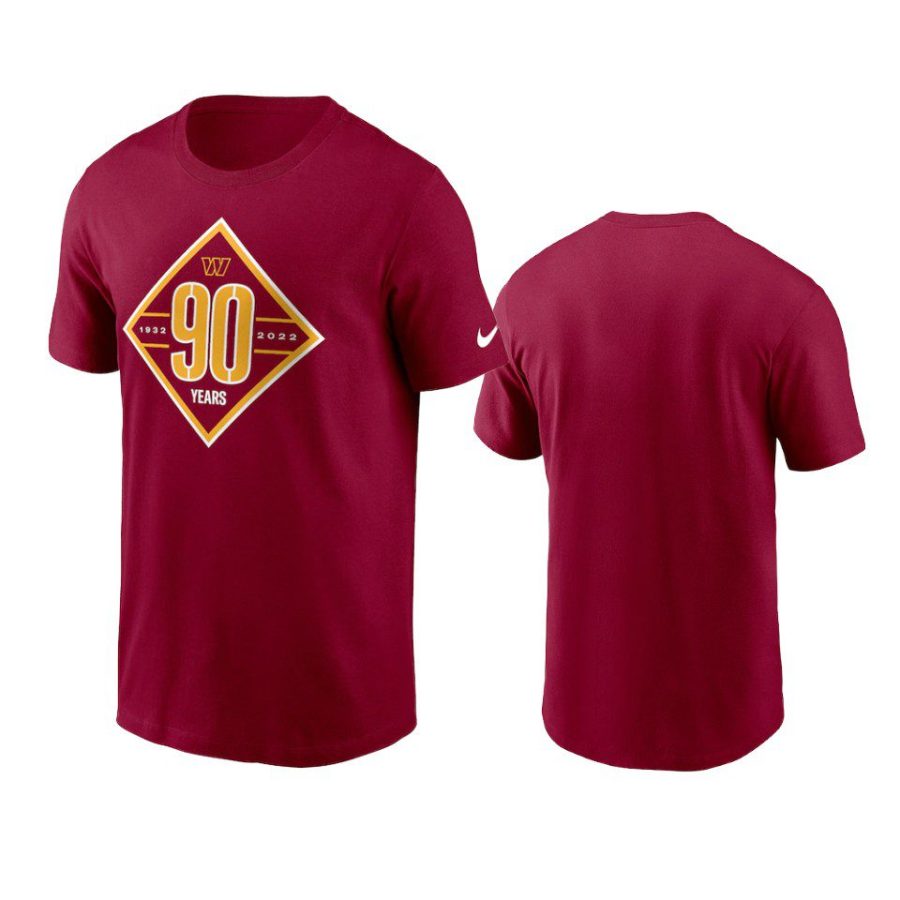 commanders burgundy 90th anniversary t shirt