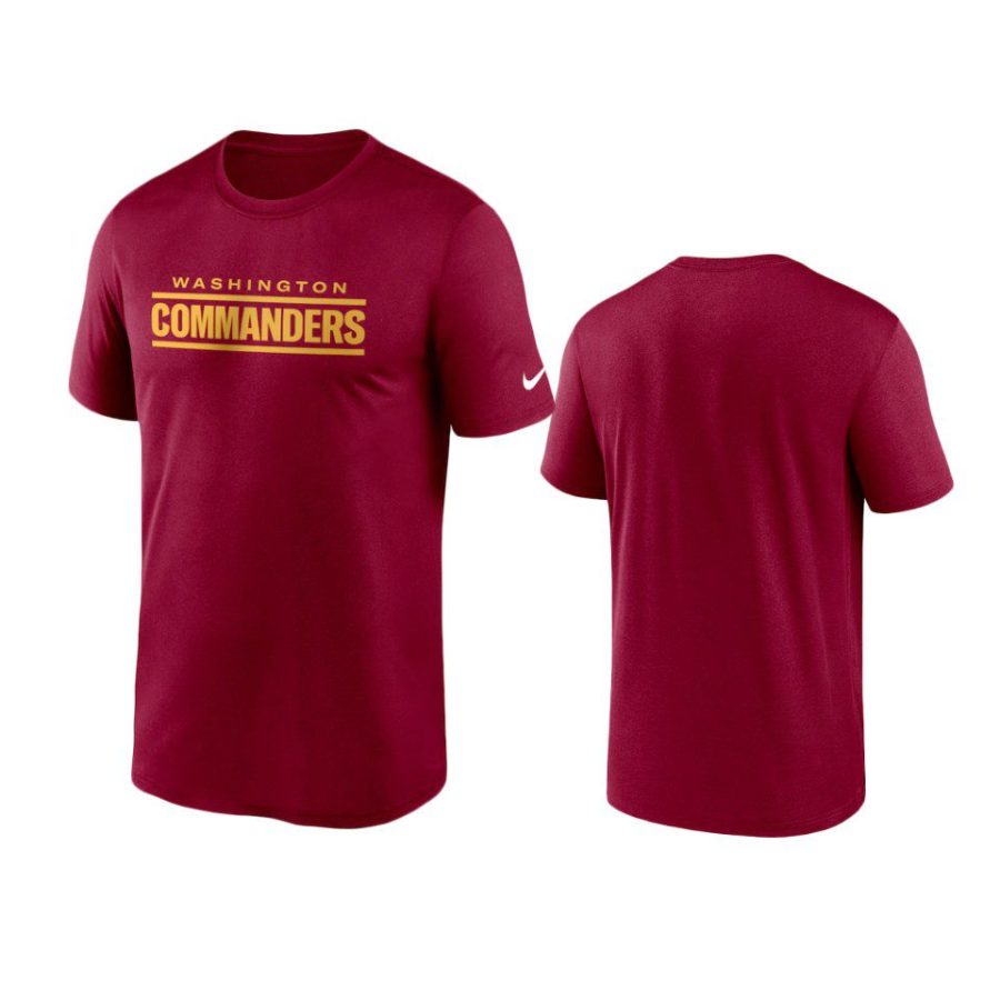 commanders burgundy legend wordmark t shirt