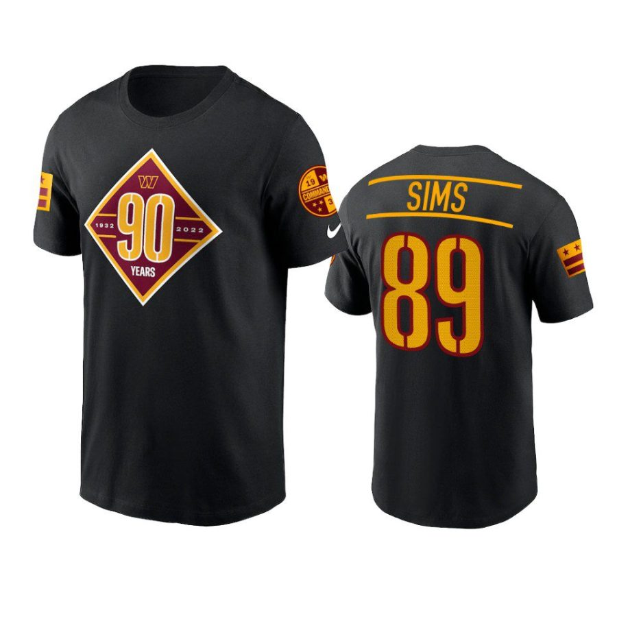 commanders cam sims black 90th anniversary t shirt