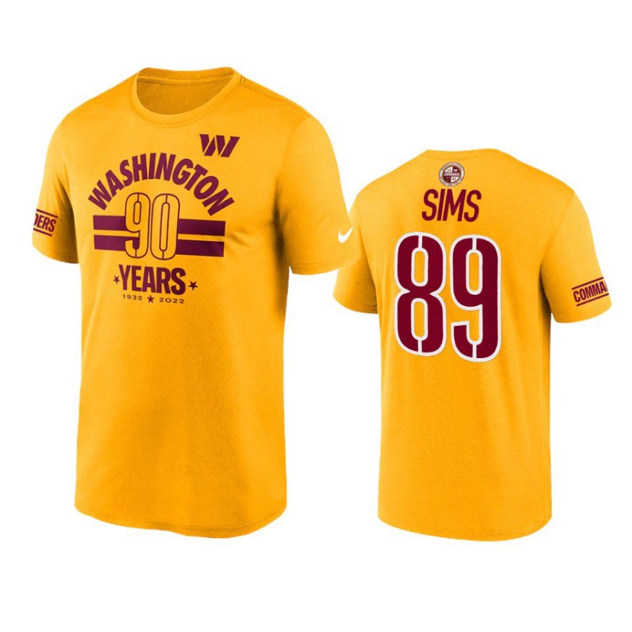 commanders cam sims gold 90th anniversary t shirt