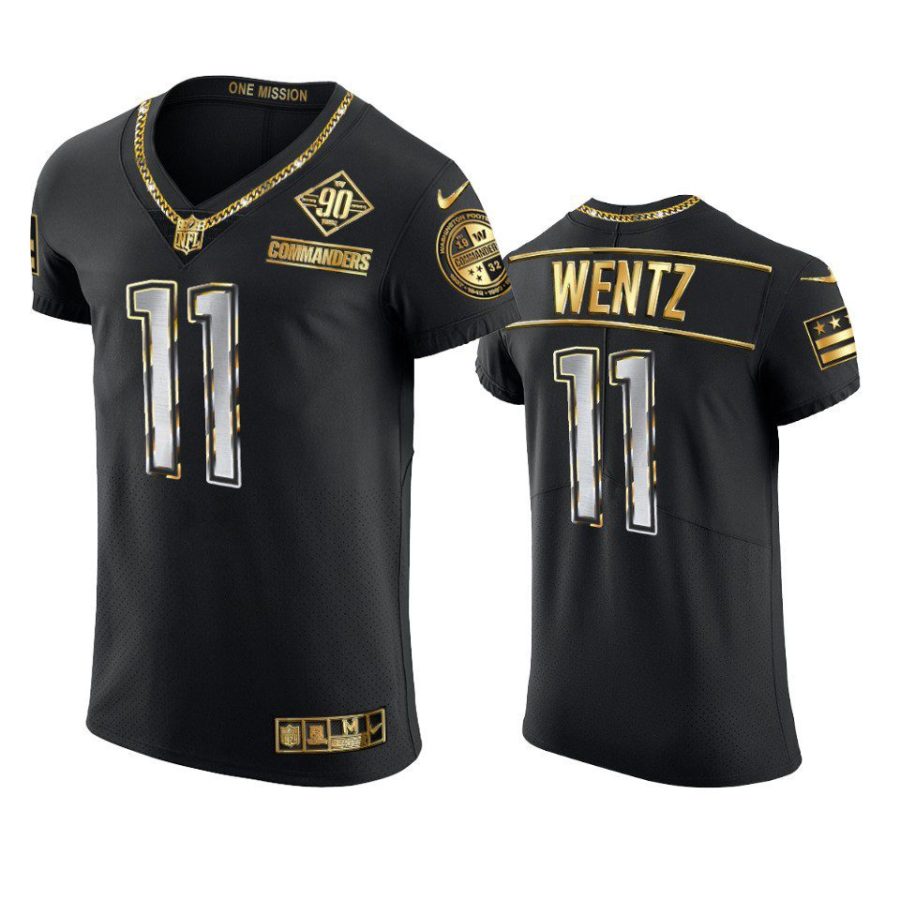 commanders carson wentz black gold 90th anniversary jersey