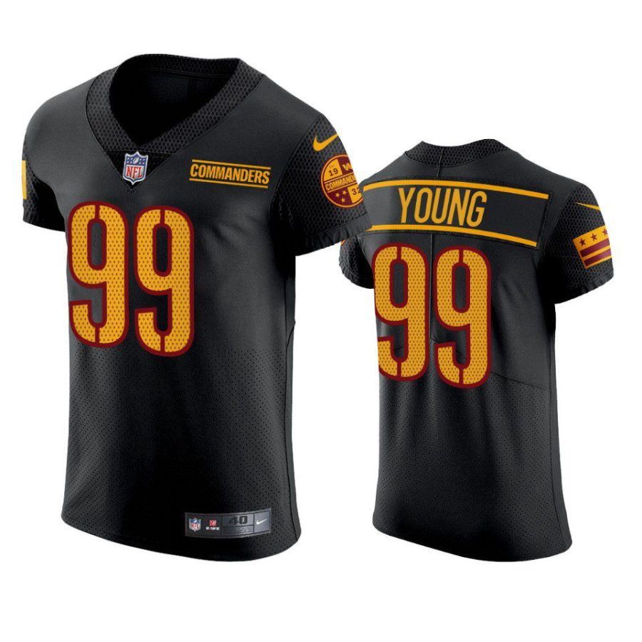 commanders chase young black elite jersey