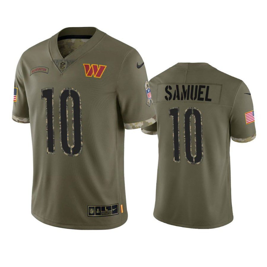 commanders curtis samuel olive limited 2022 salute to service jersey