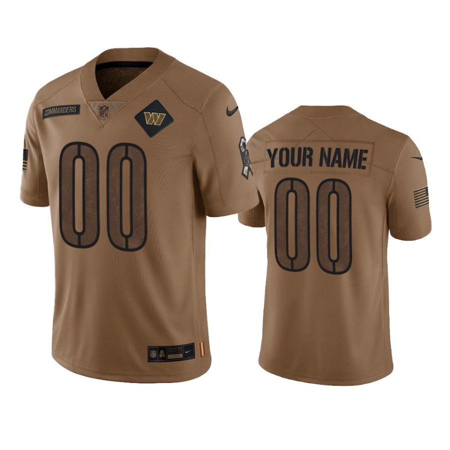 commanders custom brown limited 2023 salute to service jersey