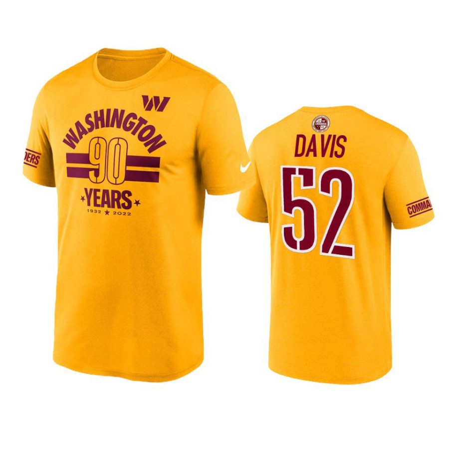 commanders jamin davis gold 90th anniversary t shirt