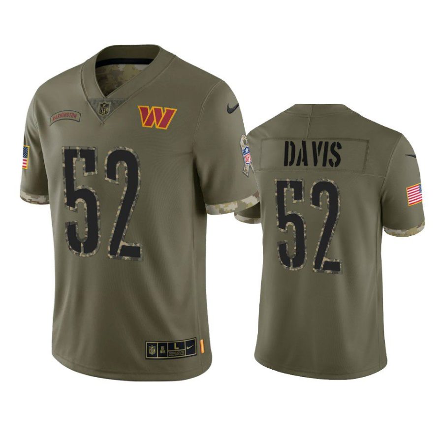 commanders jamin davis olive limited 2022 salute to service jersey