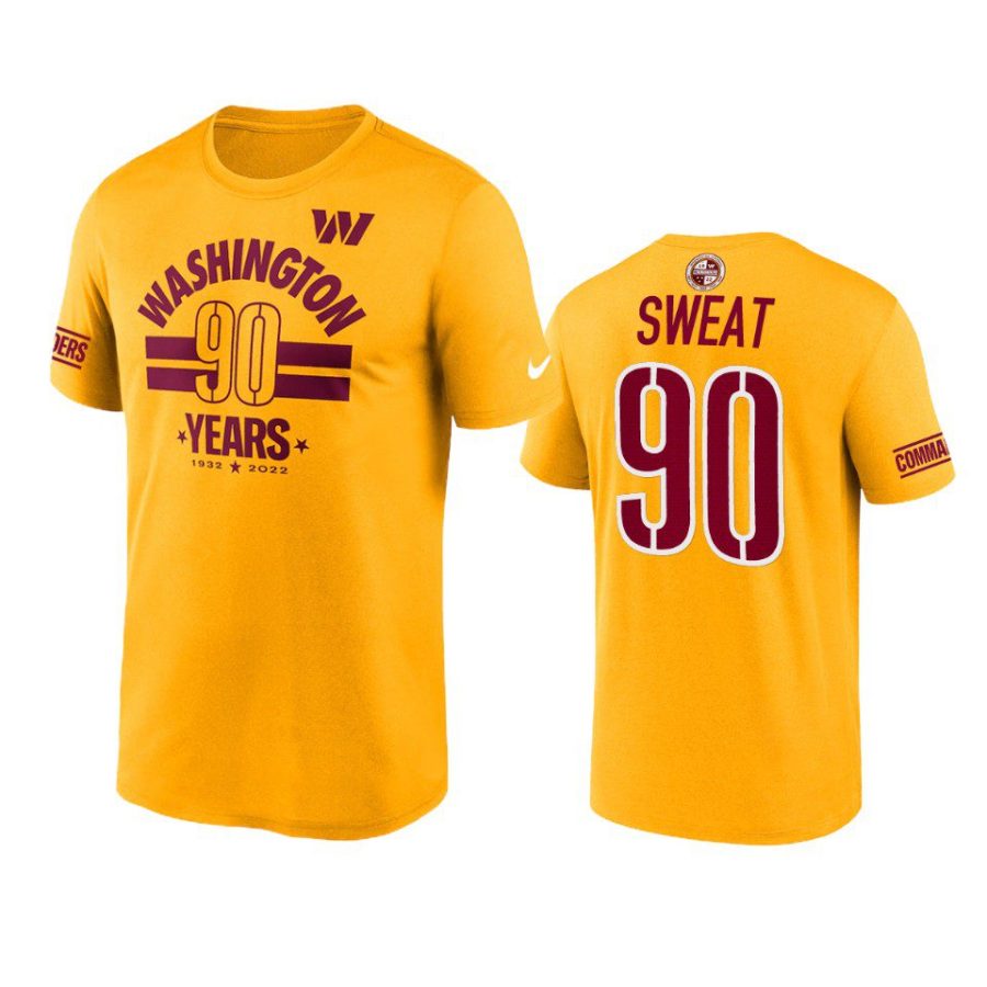 commanders montez sweat gold 90th anniversary t shirt