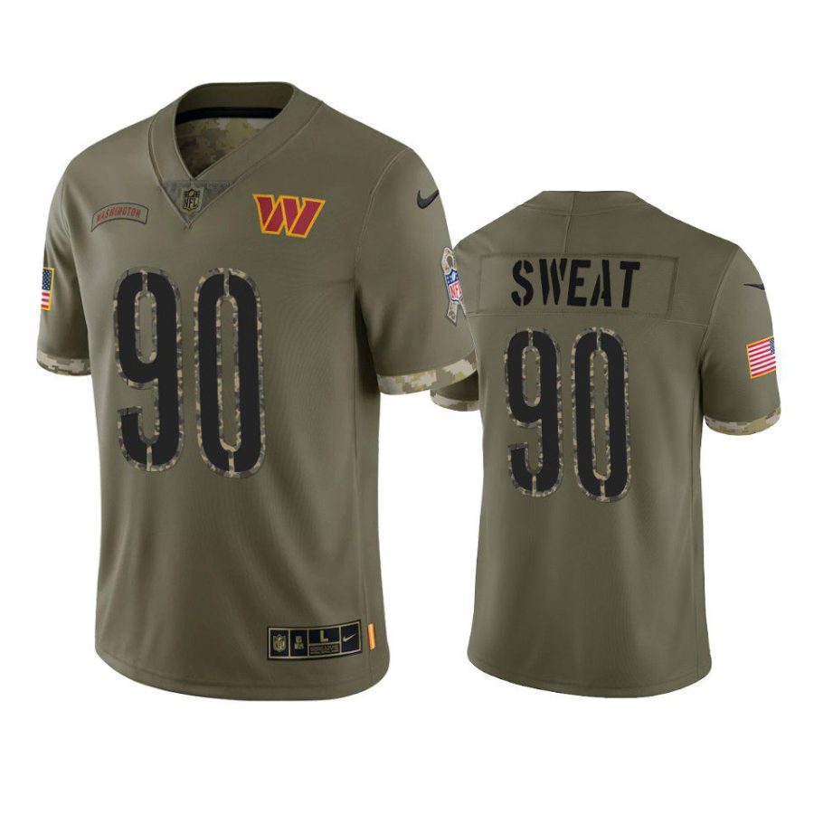 commanders montez sweat olive limited 2022 salute to service jersey