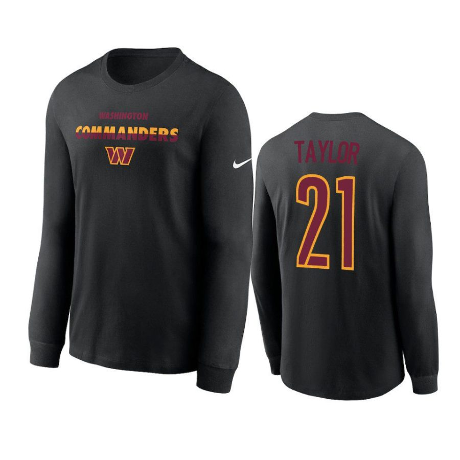 commanders sean taylor black script long sleeve t shirt