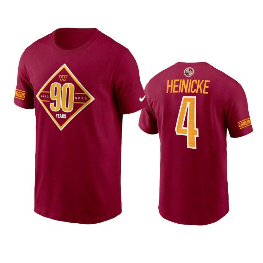 commanders taylor heinicke burgundy 90th anniversary t shirt