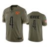 commanders taylor heinicke olive limited 2022 salute to service jersey