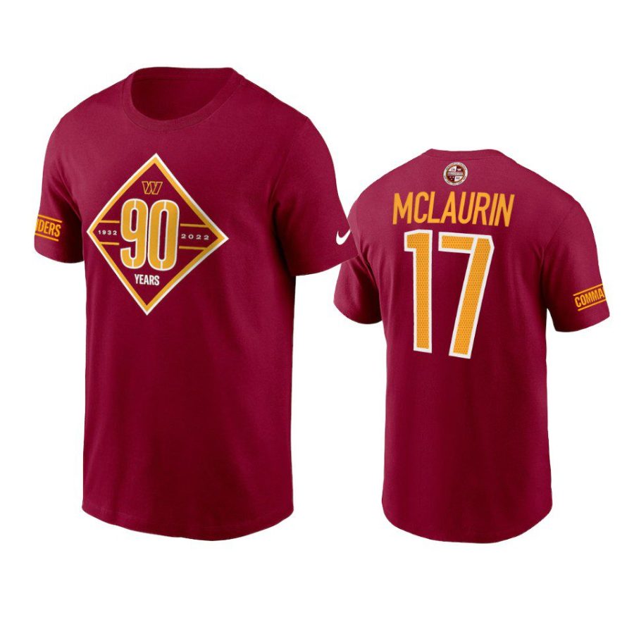 commanders terry mclaurin burgundy 90th anniversary t shirt