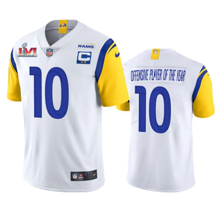 cooper kupp rams white 2021 nfl offensive player of the year limited jersey