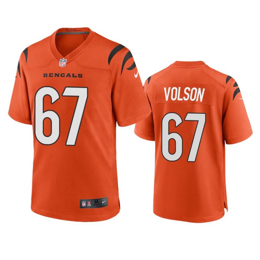 cordell volson bengals orange game jersey