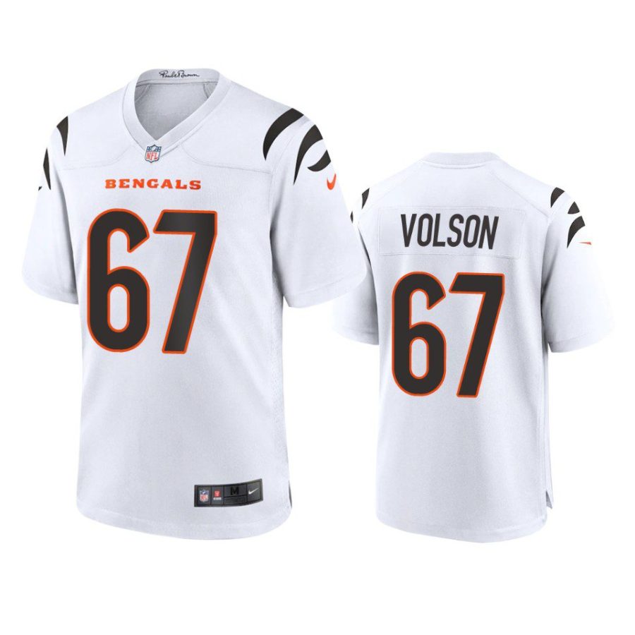 cordell volson bengals white game jersey